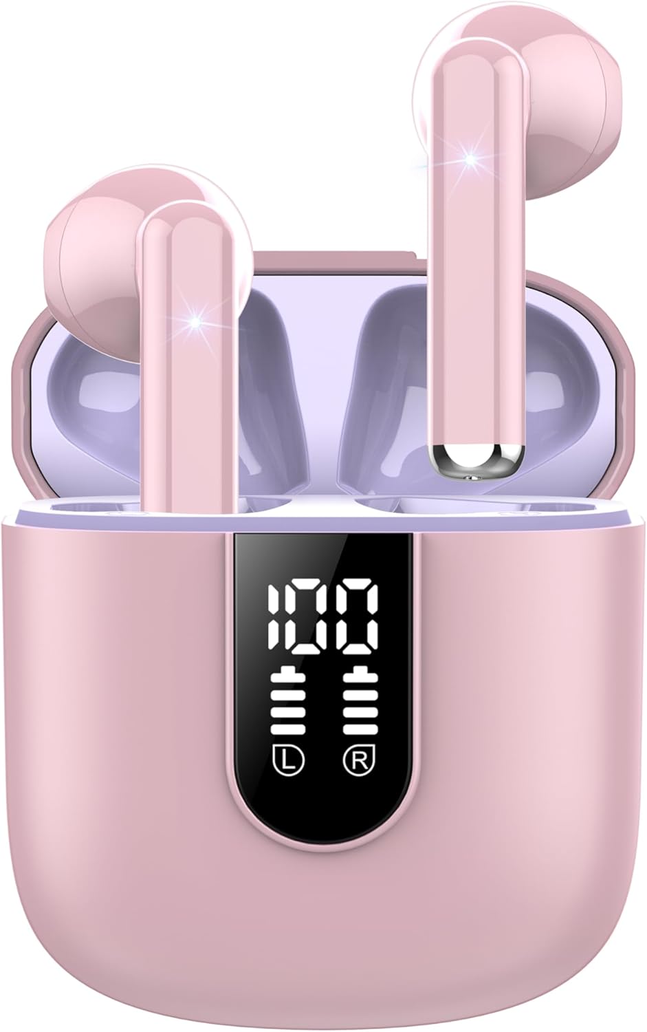 BD86 Wireless Earbuds – Bluetooth 5.4 Headphones with ENC Mic, Dual LED Display, HiFi Bass, 40H Playtime, IPX7 Waterproof, Touch Control for iOS/Android