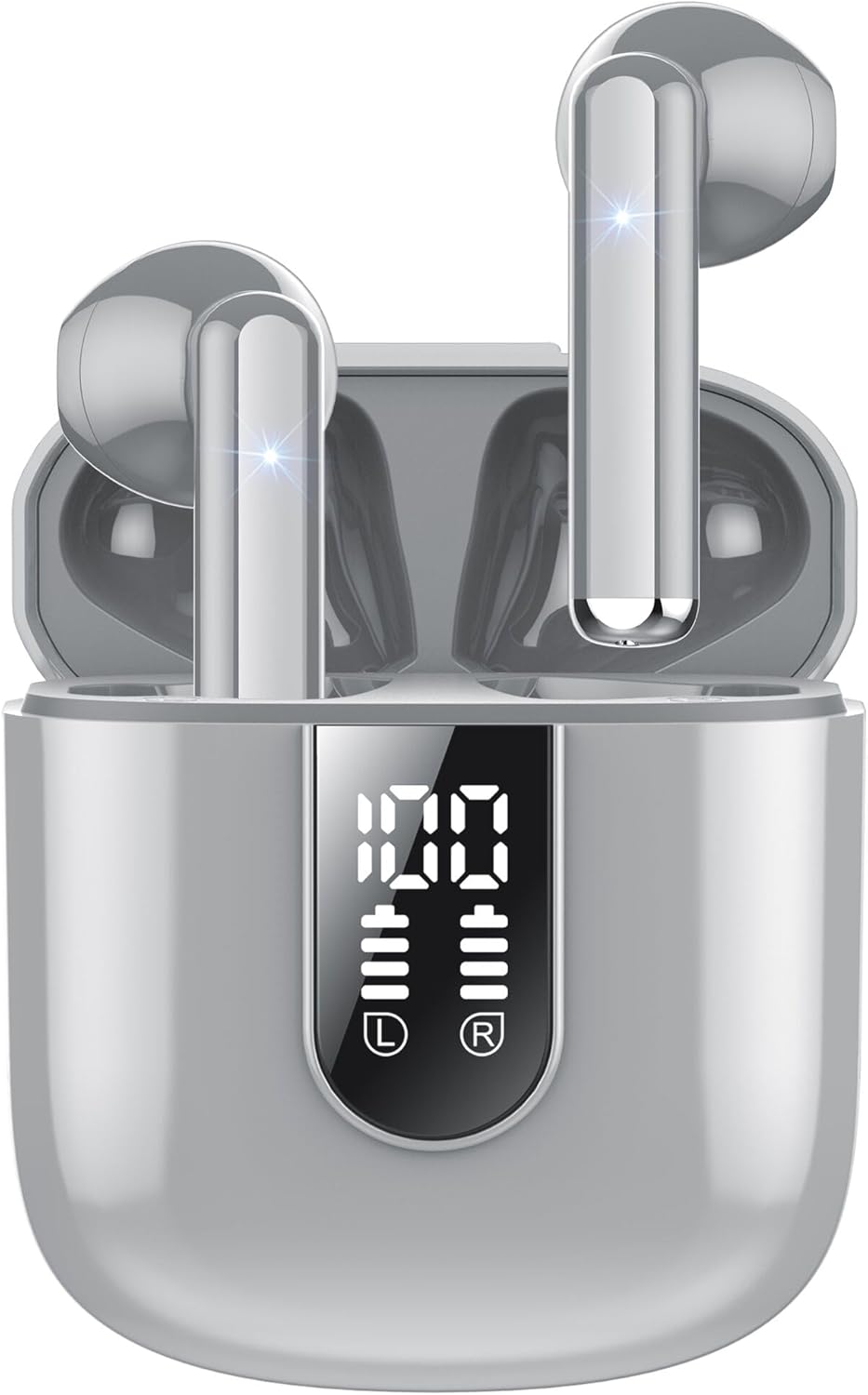 BD86 Wireless Earbuds – Bluetooth 5.4 Headphones with ENC Mic, Dual LED Display, HiFi Bass, 40H Playtime, IPX7 Waterproof, Touch Control for iOS/Android