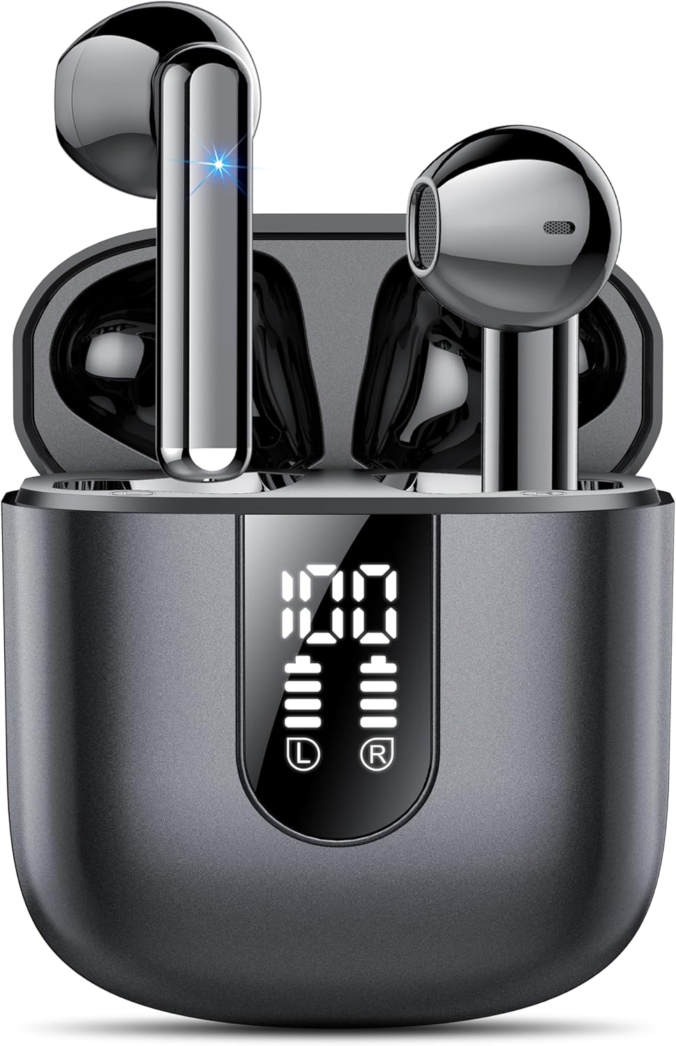 BD86 Wireless Earbuds – Bluetooth 5.4 Headphones with ENC Mic, Dual LED Display, HiFi Bass, 40H Playtime, IPX7 Waterproof, Touch Control for iOS/Android