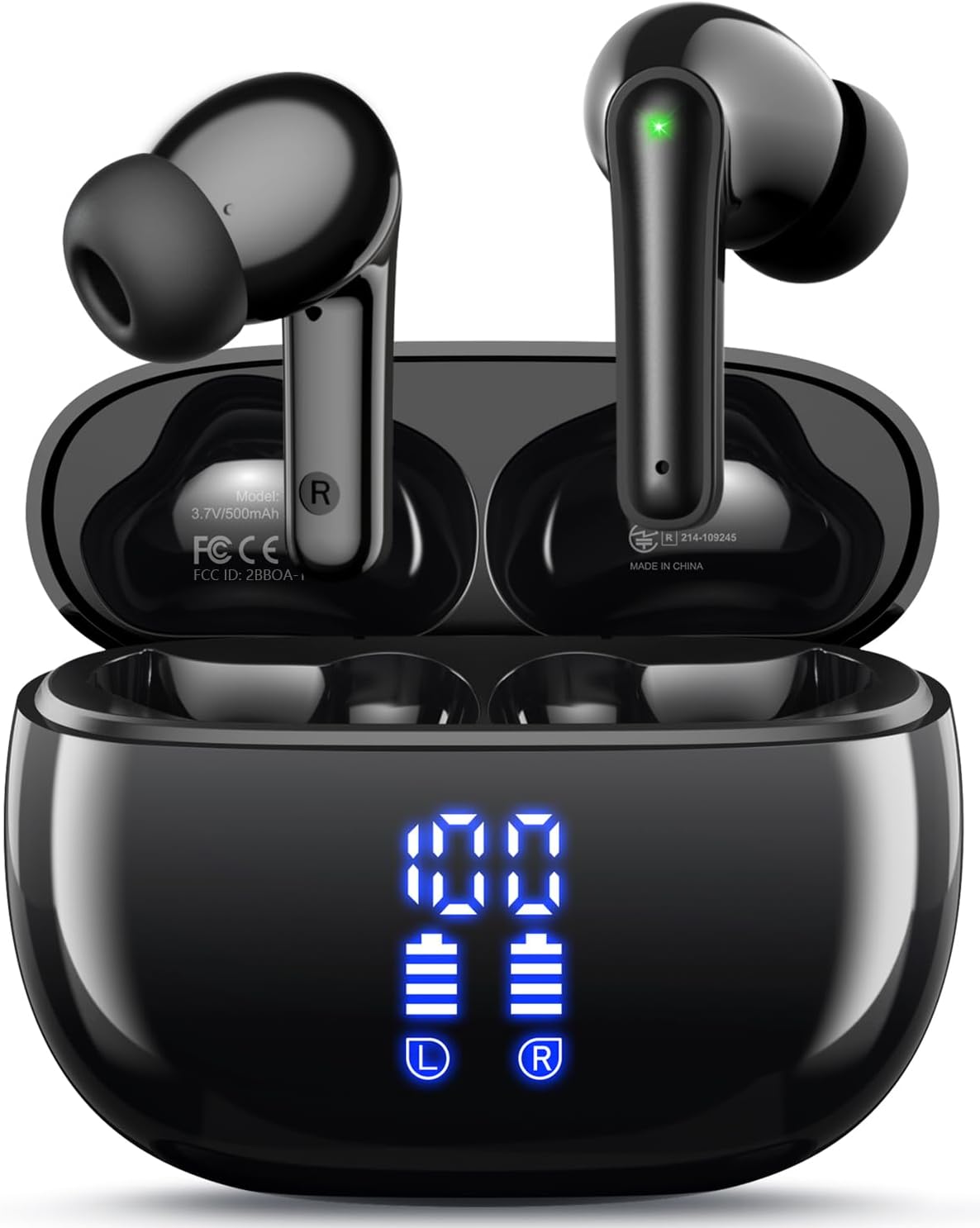 T12 Wireless Earbuds – Bluetooth 5.4 Headphones with ENC Noise Canceling, LED Display, Deep Bass, 40H Playtime, IPX7 Waterproof, USB-C