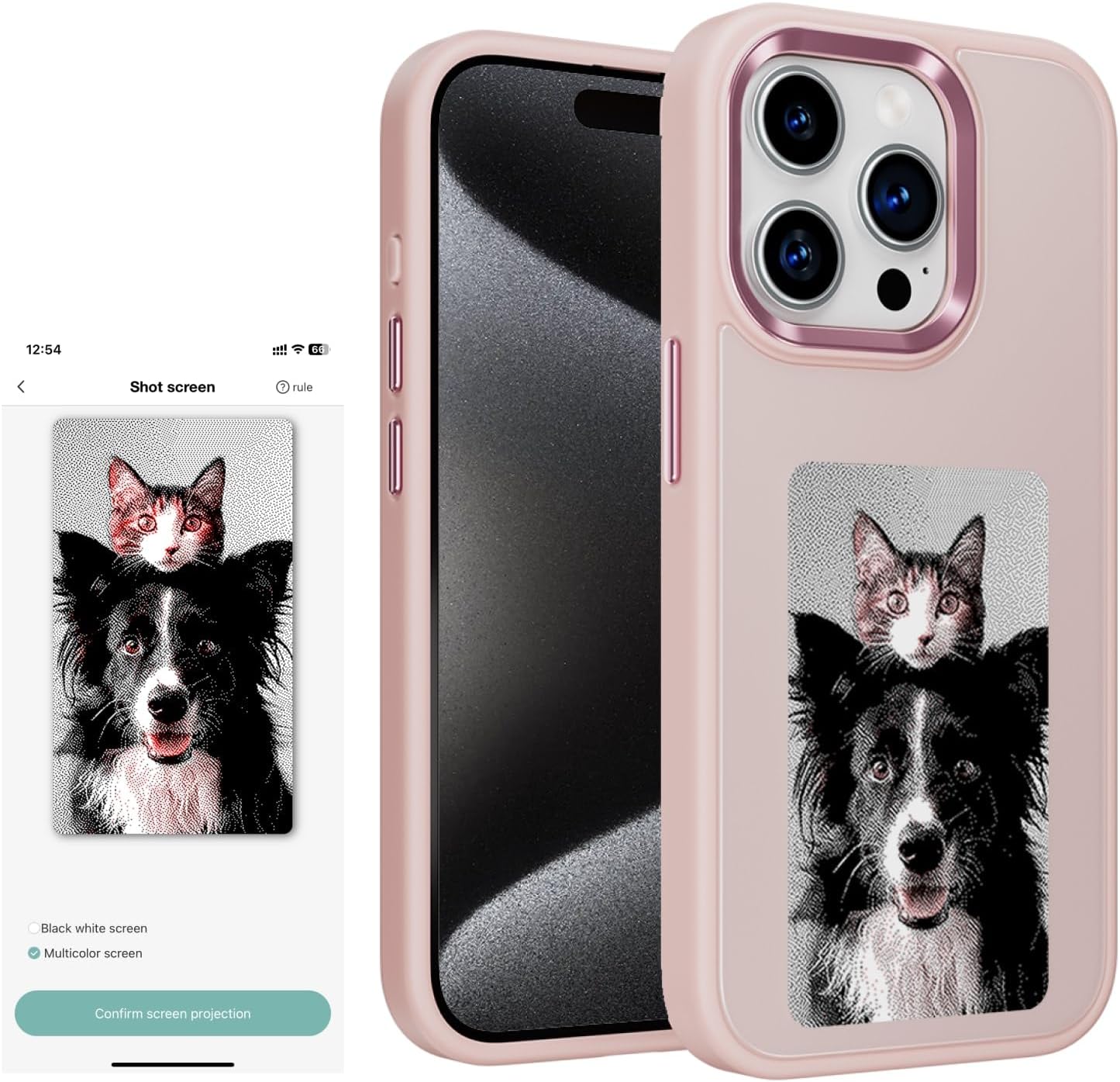 Technolugia™ Smart E-Ink NFC Phone Case for iPhone 13/14/15/16 – 4.0" Color Display, Customizable, Anti-Drop